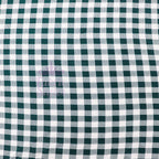 Green Gingham Check Viscose Elastane Fabric