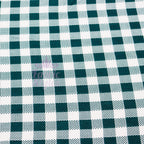 Green Gingham Check Viscose Elastane Fabric