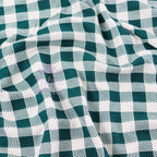 Green Gingham Check Viscose Elastane Fabric