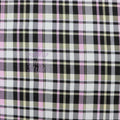 Tartan Yellow Pink Black Viscose Elastane Fabric