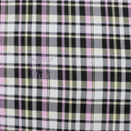 Tartan Yellow Pink Black Viscose Elastane Fabric