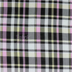 Tartan Yellow Pink Black Viscose Elastane Fabric