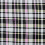Tartan Yellow Pink Black Viscose Elastane Fabric