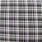 Tartan Yellow Pink Black Viscose Elastane Fabric