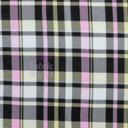 Tartan Yellow Pink Black Viscose Elastane Fabric