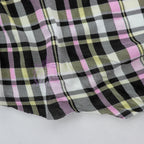 Tartan Yellow Pink Black Viscose Elastane Fabric