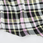 Tartan Yellow Pink Black Viscose Elastane Fabric