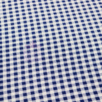 Navy Gingham Check Viscose Elastane Fabric