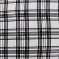 Tartan Plaid Black Viscose Elastane Fabric