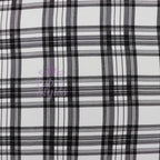 Tartan Plaid Black Viscose Elastane Fabric