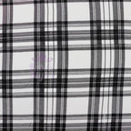 Tartan Plaid Black Viscose Elastane Fabric