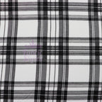 Tartan Plaid Black Viscose Elastane Fabric