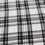 Tartan Plaid Black Viscose Elastane Fabric