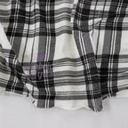 Tartan Plaid Black Viscose Elastane Fabric