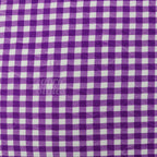 Purple Gingham Check Viscose Elastane Fabric
