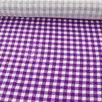 Purple Gingham Check Viscose Elastane Fabric