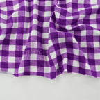 Purple Gingham Check Viscose Elastane Fabric