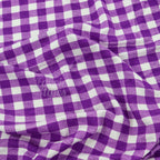 Purple Gingham Check Viscose Elastane Fabric