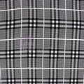 Tartan Plaid Black Viscose Elastane Fabric