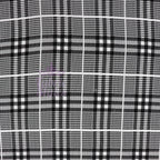 Tartan Plaid Black Viscose Elastane Fabric