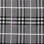 Tartan Plaid Black Viscose Elastane Fabric