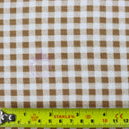 Light Taupe Gingham Check Viscose Elastane Fabric