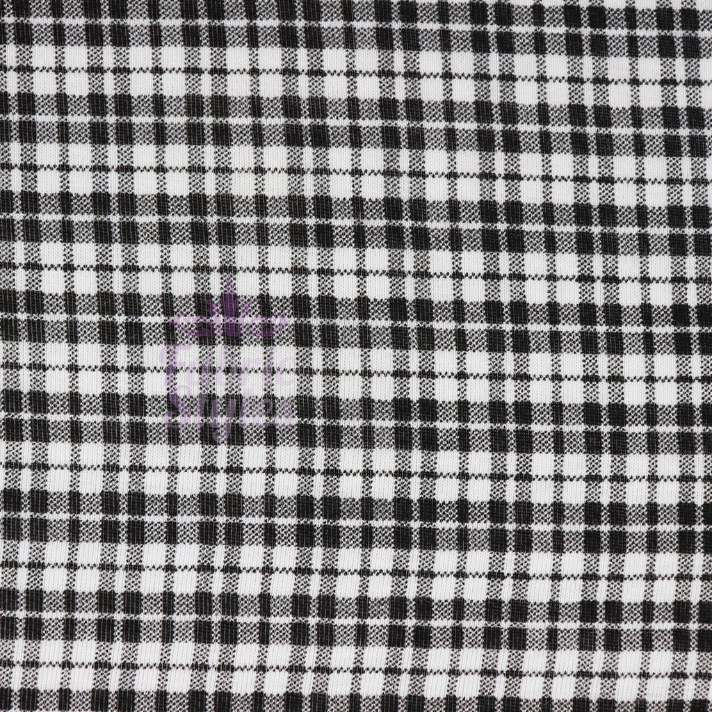 Tartan Plaid Viscose Elastane Fabric