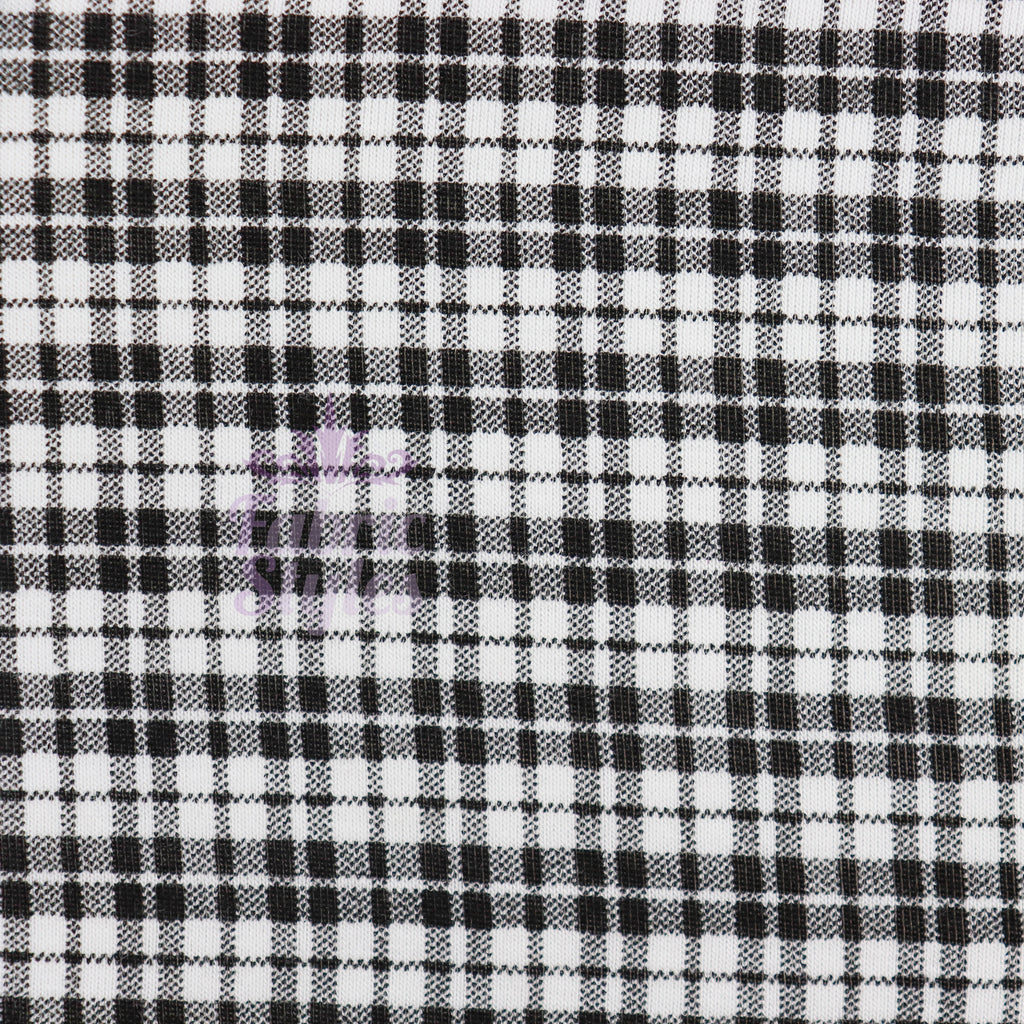 Tartan Plaid Viscose Elastane Fabric