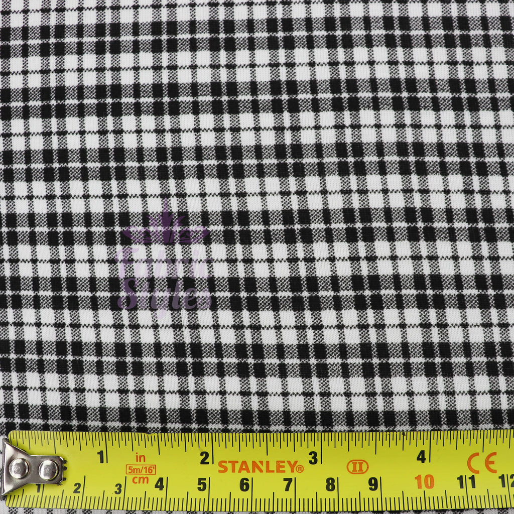Tartan Plaid Viscose Elastane Fabric