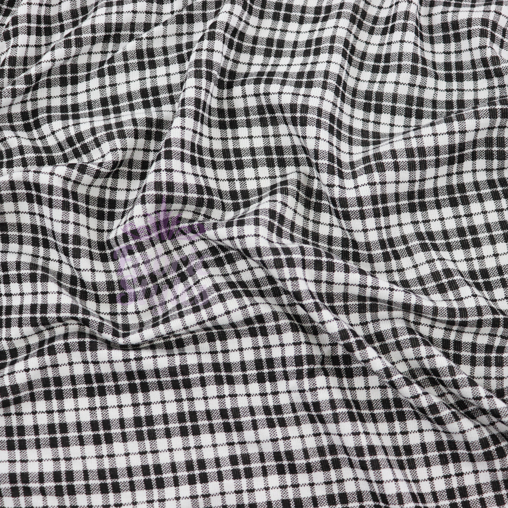 Tartan Plaid Viscose Elastane Fabric