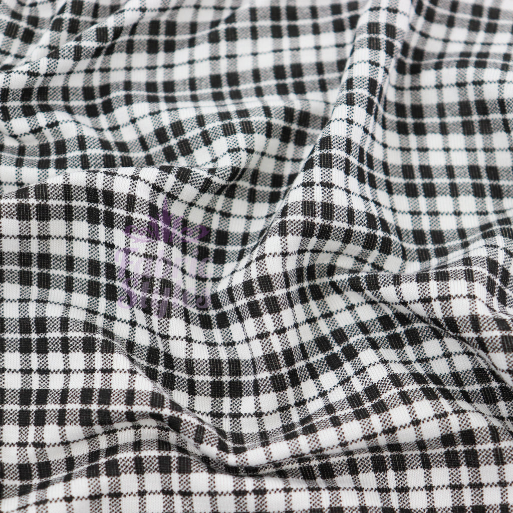 Tartan Plaid Viscose Elastane Fabric