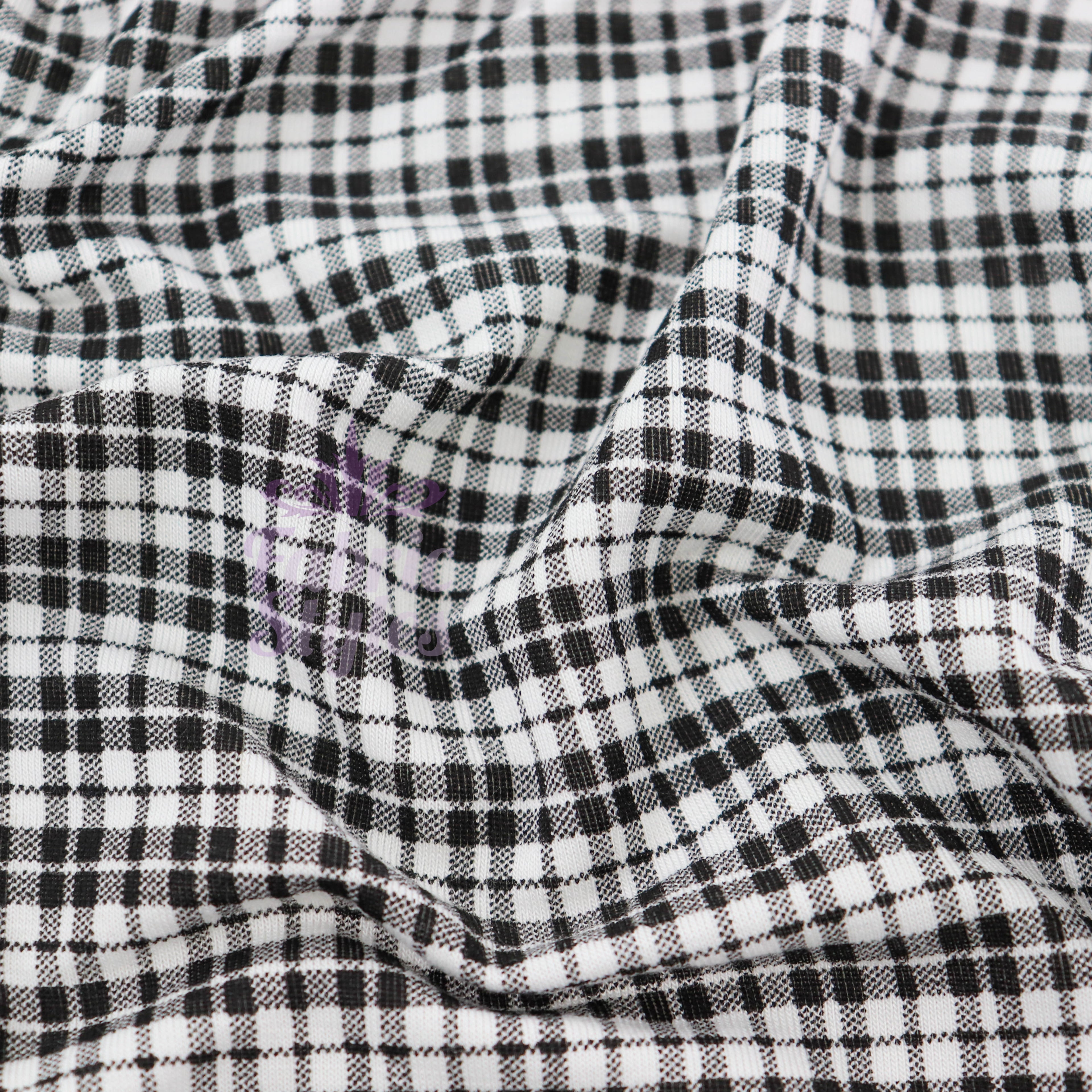 Tartan Plaid Viscose Elastane Fabric