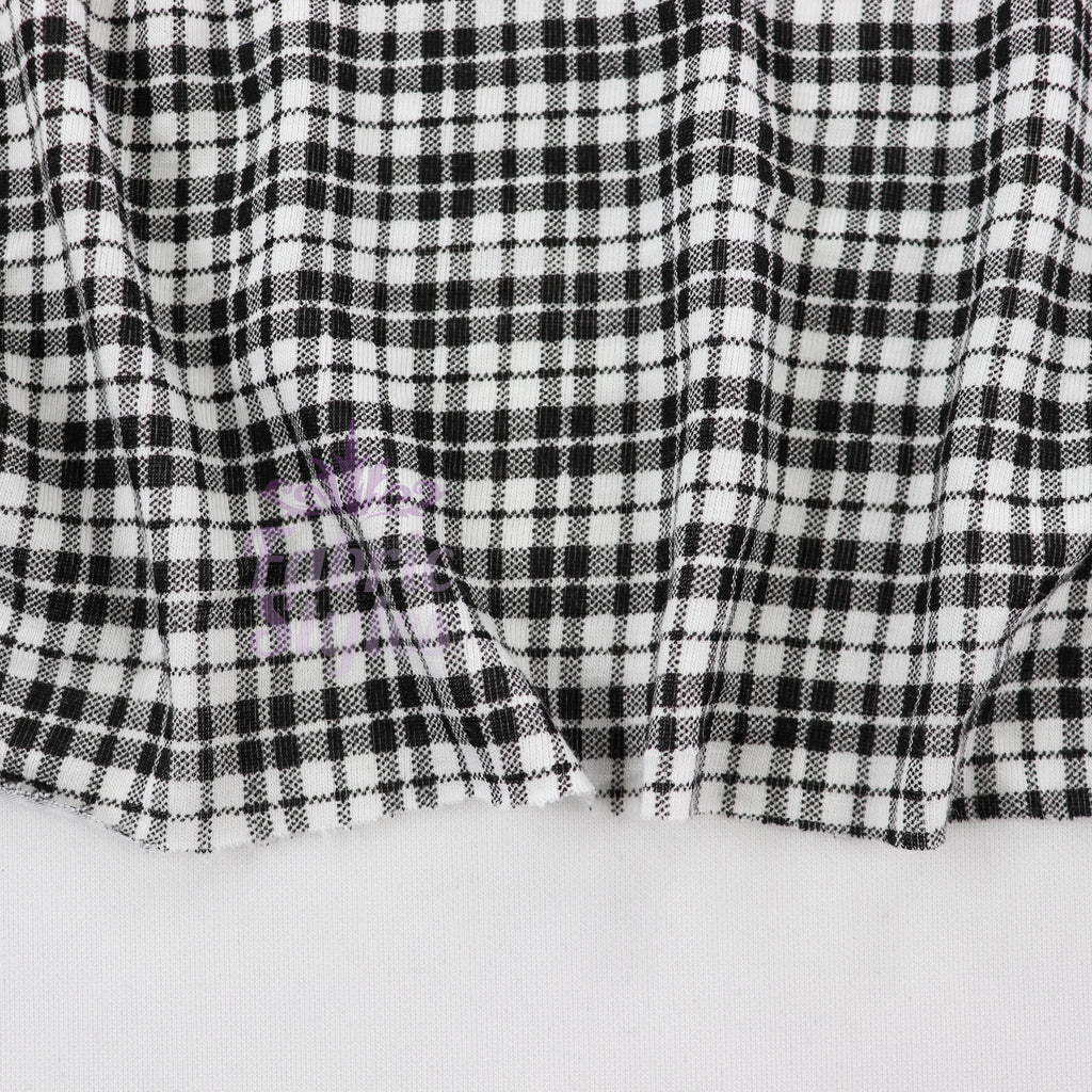 Tartan Plaid Viscose Elastane Fabric