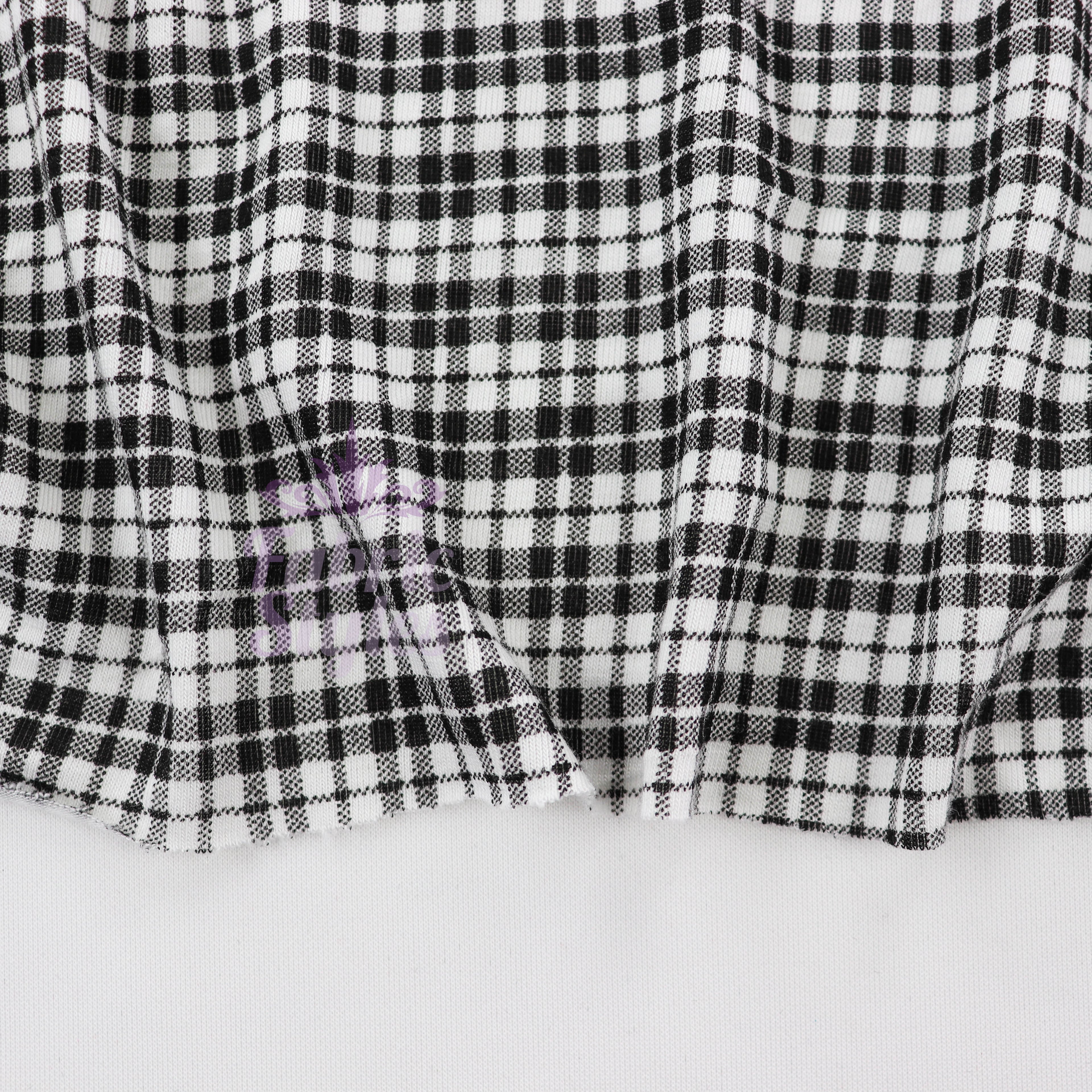 Tartan Plaid Viscose Elastane Fabric