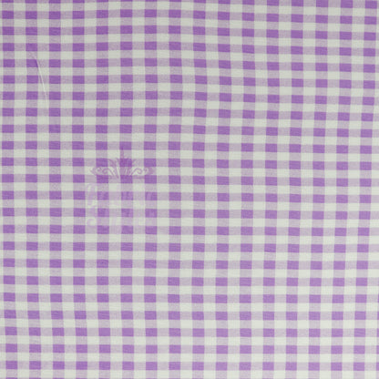 Lilac Gingham Check Viscose Elastane Fabric