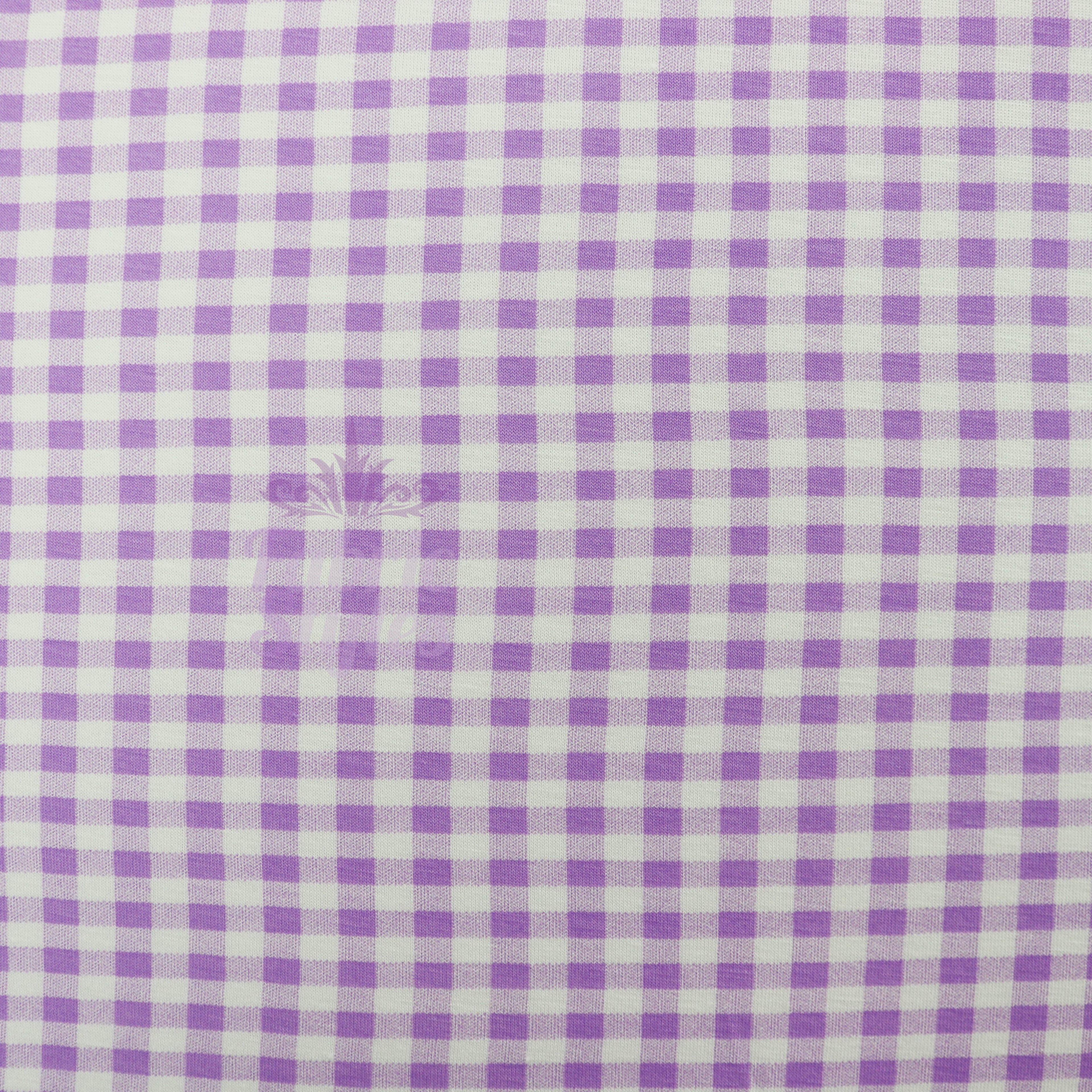 Lilac Gingham Check Viscose Elastane Fabric
