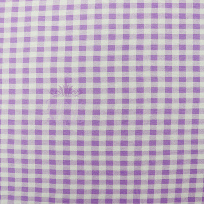 Lilac Gingham Check Viscose Elastane Fabric