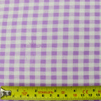 Lilac Gingham Check Viscose Elastane Fabric