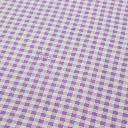 Lilac Gingham Check Viscose Elastane Fabric