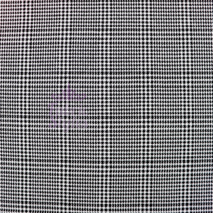 Black Dogtooth Plaid Viscose Elastane Fabric