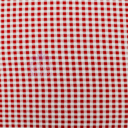 Burnt Orange Gingham Check Viscose Elastane Fabric