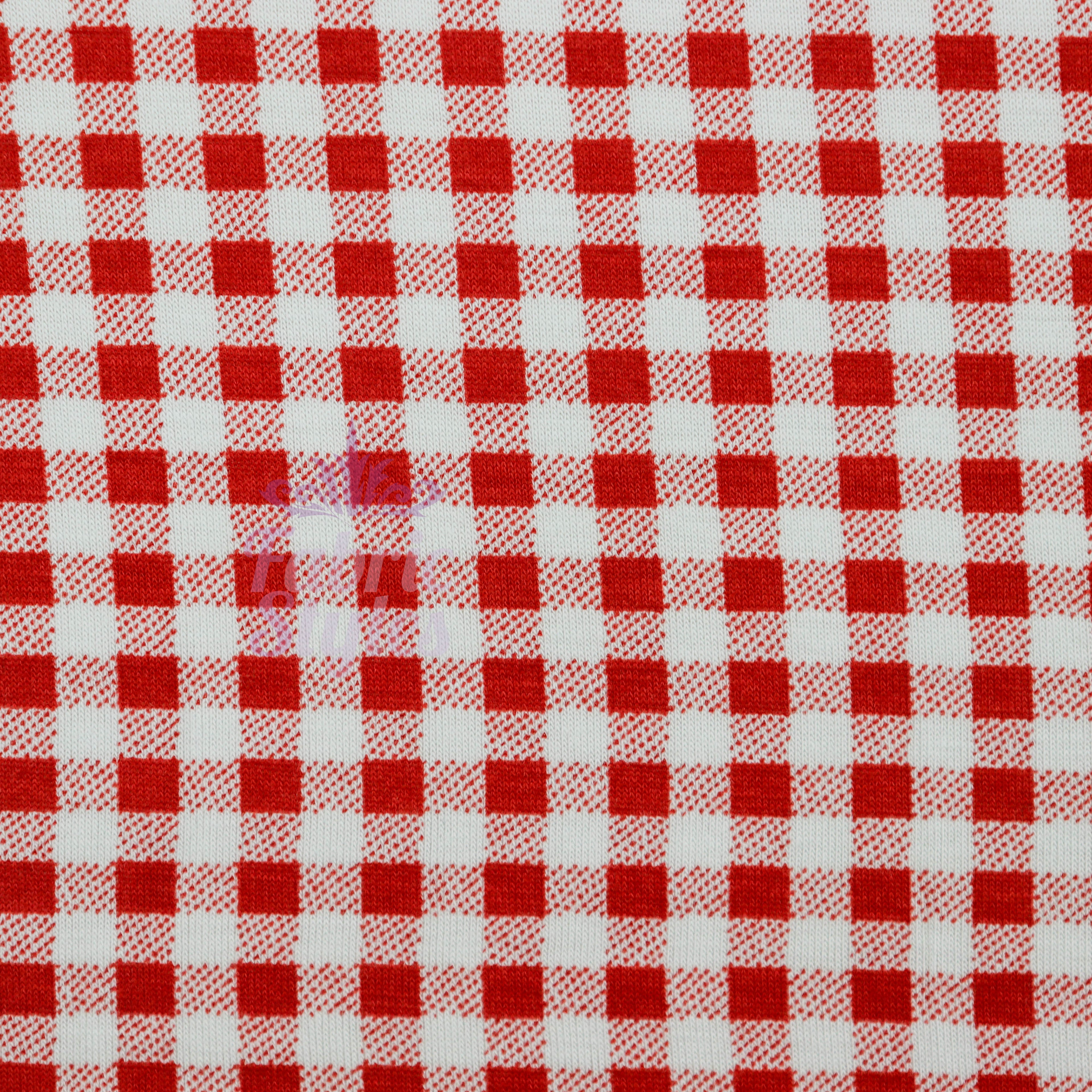 Burnt Orange Gingham Check Viscose Elastane Fabric