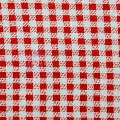 Burnt Orange Gingham Check Viscose Elastane Fabric