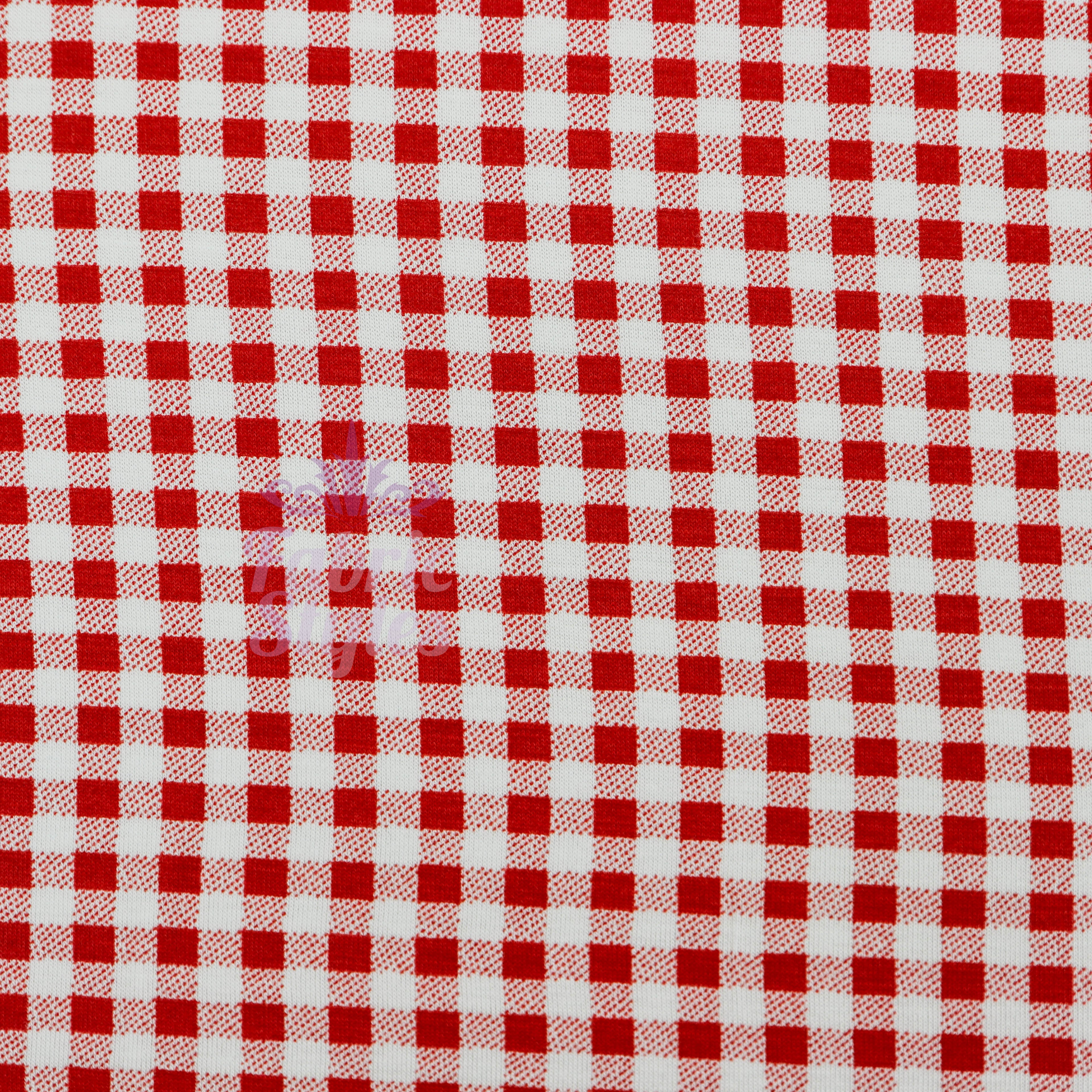 Burnt Orange Gingham Check Viscose Elastane Fabric