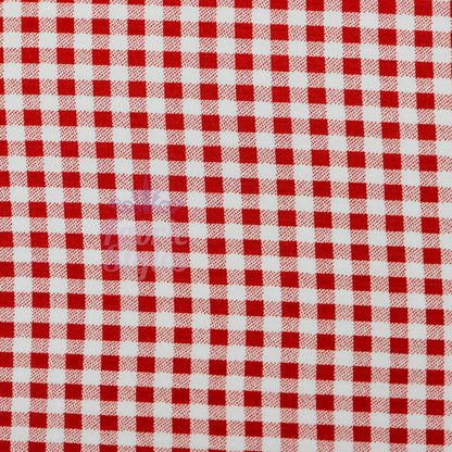 Burnt Orange Gingham Check Viscose Elastane Fabric