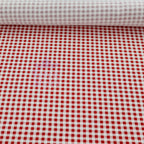 Burnt Orange Gingham Check Viscose Elastane Fabric