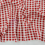 Burnt Orange Gingham Check Viscose Elastane Fabric