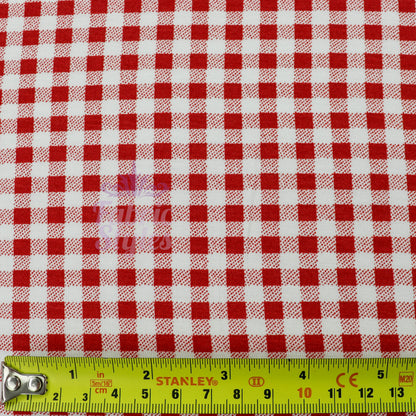 Burnt Orange Gingham Check Viscose Elastane Fabric