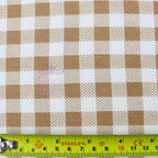 Light Brown Gingham Check Viscose Elastane Fabric