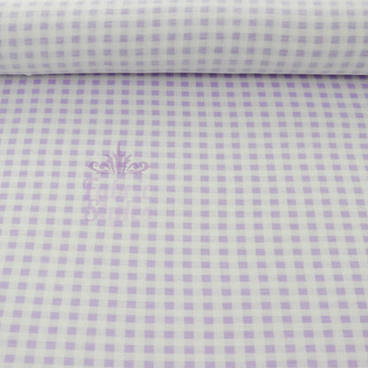 Lilac Gingham Check Viscose Elastane Fabric